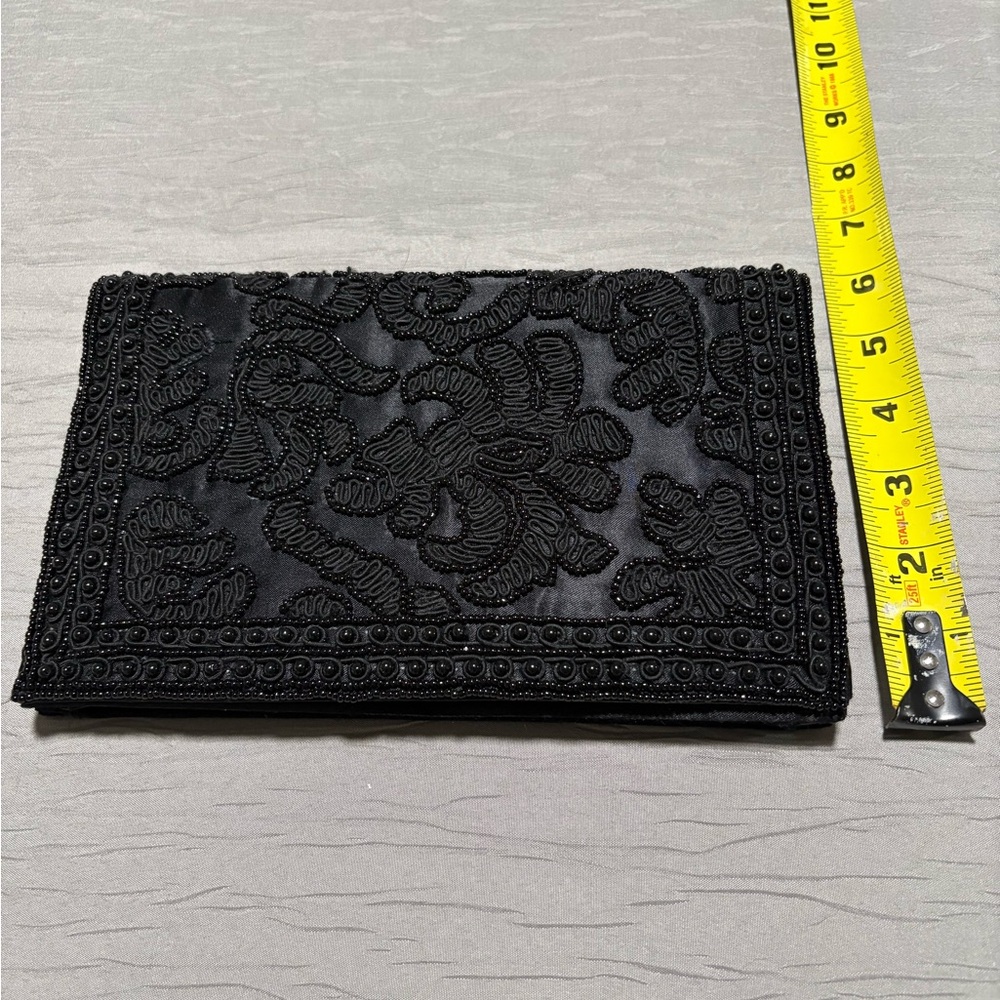Elegant Black Beaded Clutch